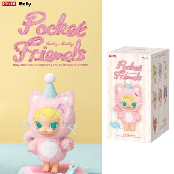 Pop Mart Baby Molly Pocket Friends Series Vinyl Plush Pendant Blind Box - Picture 10 of 11